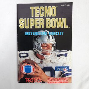 Tecmo‎ Super Bowl SNES Super Nintendo Instruction Manual Booklet + QR Card ONLY